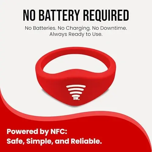 Sharewear Child Safety ID Smart Band: Waterproof Wristband with Free Digital Profile. Endless Customization, no subscriptions Needed. Ideal for Travel, Medical alerts, & Food Allergies. (Red) - 4