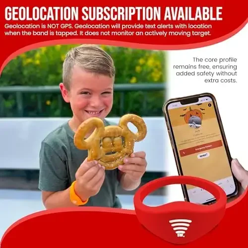 Kids ID Bracelet – Fitted NFC Safety Wristband, Slip-On Child ID Band for Emergency Contact Info, Waterproof Silicone, Not GPS, Wear on Wrist or Ankle, Ideal for Theme Parks, Travel & Beaches - 5