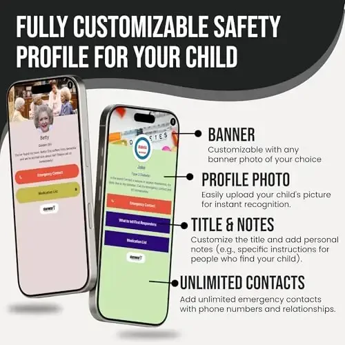 Sharewear Smart Bands for Kids if Lost, Child Safety ID Wristband, NFC Bracelet for Children, Smart Medical ID Band, Lost ID Bracelet, Disney Essentials for Kids, QR Identification, Waterproof (Black) - 3