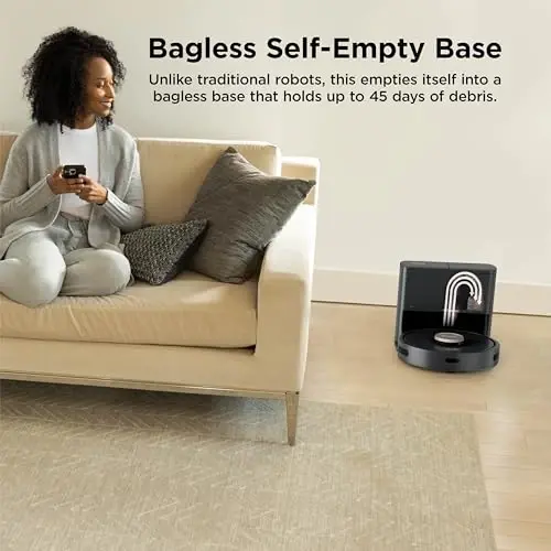 Shark AV2501AE AI Robot Vacuum with XL HEPA Self-Empty Base, Bagless, 60-Day Capacity, LIDAR Navigation, Perfect for Pet Hair, Compatible with Alexa, Wi-Fi Connected, Carpet & Hard Floor, Black - 3