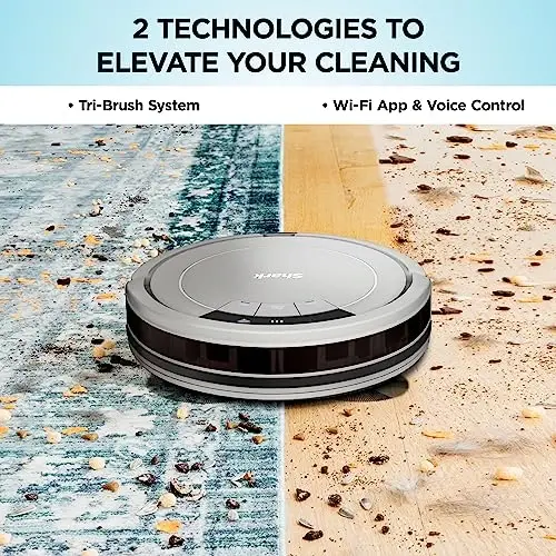 Shark ION Robot Vacuum, Tri-Brush System, White, AV752 | Tri-Brush System, Wi-Fi Connected, Works with Alexa & Google Assistant, 120-Min Runtime, Multi-Surface Cleaning - 3