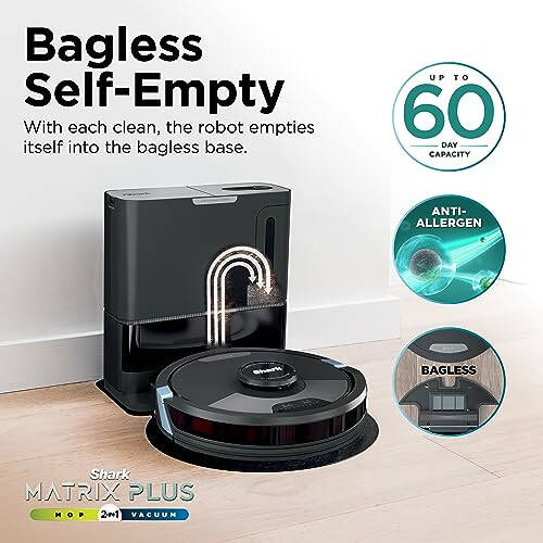 Shark Matrix Plus 2-in-1 Robot Chang'irgich va Mop, Sonic Moplash, Matrix Tozalash, Uy Xaritasi, HEPA To'rsiz O'zini Bo'shatuvchi Bazasi, CleanEdge, Uy Hayvonlari Tuklari Uchun, WiFi, Qora/Mocha, AV2630WA - 5