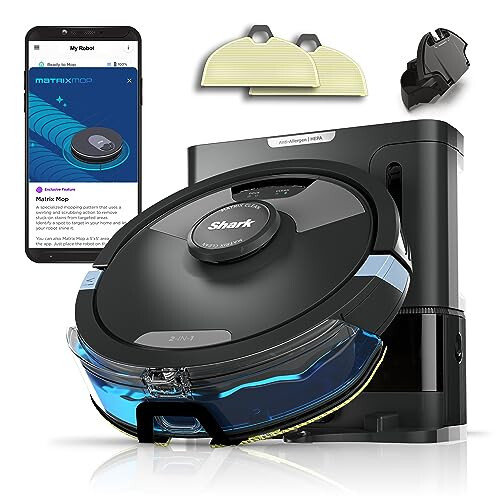 Shark Matrix Plus 2-in-1 Robot Vacuum & Mop with Sonic Mopping, Matrix Clean, Home Mapping, HEPA Bagless Self Empty Base, CleanEdge, for Pet Hair, WiFi, Black/Mocha, AV2630WA - 1