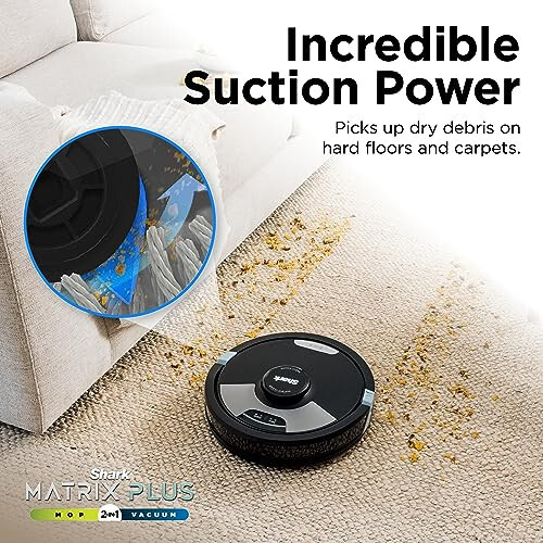 Shark Matrix Plus 2-in-1 Robot Vacuum & Mop with Sonic Mopping, Matrix Clean, Home Mapping, HEPA Bagless Self Empty Base, CleanEdge, for Pet Hair, WiFi, Black/Mocha, AV2630WA - 6