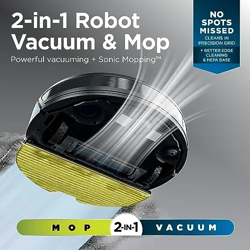 Shark Matrix Plus 2in1 Robot Vacuum & Mop with Sonic Mopping, Matrix Clean, Home Mapping, HEPA Bagless Self Empty Base, CleanEdge, for Pet Hair, WiFi, Black/Mocha, AV2630WA - SHARK (1)