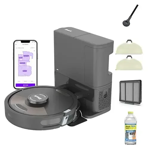 Shark Matrix Plus 2in1 Robot Vacuum & Mop with Sonic Mopping, Matrix Clean, Home Mapping, HEPA Bagless Self Empty Base, CleanEdge, for Pet Hair, WiFi, Black/Mocha, AV2630WA - 1