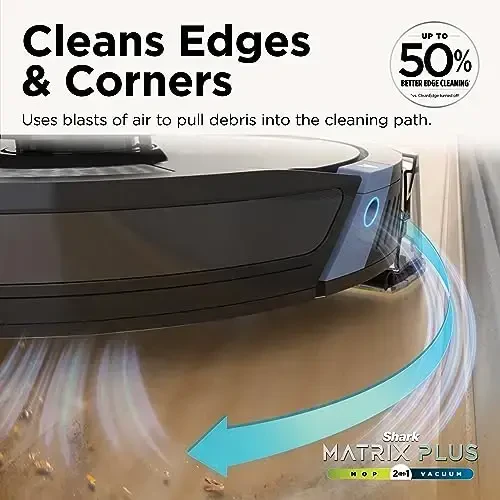 Shark Matrix Plus 2in1 Robot Vacuum & Mop with Sonic Mopping, Matrix Clean, Home Mapping, HEPA Bagless Self Empty Base, CleanEdge, for Pet Hair, WiFi, Black/Mocha, AV2630WA - 4