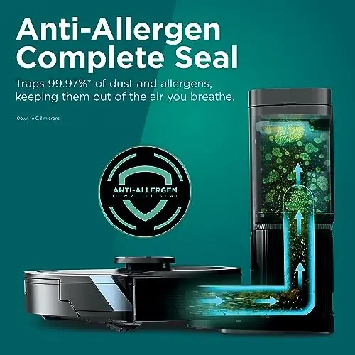 Shark Matrix Plus 2in1 Robot Vacuum & Mop with Sonic Mopping, Matrix Clean, Home Mapping, HEPA Bagless Self Empty Base, CleanEdge, for Pet Hair, WiFi, Black/Mocha, AV2630WA - 5