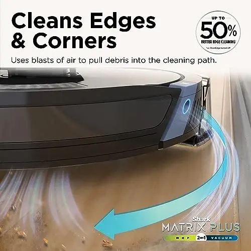 Shark Matrix Plus 2in1 Robot Vacuum & Mop with Sonic Mopping, Matrix Clean, Home Mapping, HEPA Bagless Self Empty Base, CleanEdge, for Pet Hair, WiFi, Black/Mocha, AV2630WA - 4