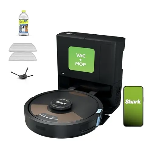 Shark Matrix Plus Robot Vacuum & Mop Combo, 60-Day Self-Empty, AV2613WA | Matrix Clean Navigation for Carpet, Hard Floors & Pet Hair, HEPA, Sonic Mopping, Anti-Hair Wrap, LiDAR Mapping, Wi-Fi Control - 1
