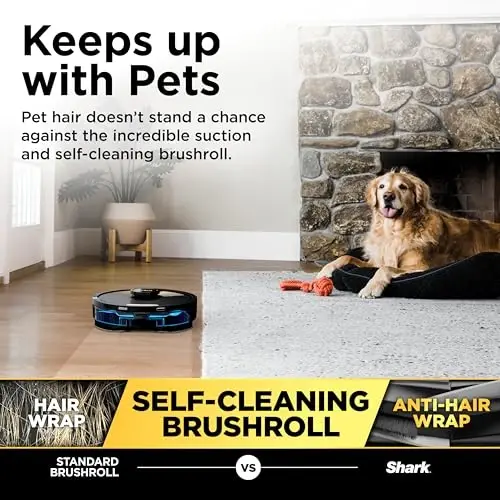 Shark Matrix Plus Robot Vacuum & Mop Combo, 60-Day Self-Empty, AV2613WA | Matrix Clean Navigation for Carpet, Hard Floors & Pet Hair, HEPA, Sonic Mopping, Anti-Hair Wrap, LiDAR Mapping, Wi-Fi Control - 5