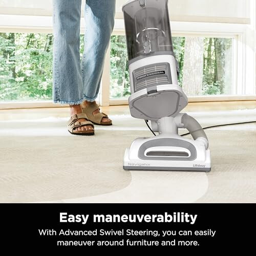 Shark NV356E Navigator Lift-Away Professional Upright Vacuum with Swivel Steering, HEPA Filter, XL Dust Cup, Pet Power, Dusting Brush, and Crevice Tool, Perfect for Pet Hair, White/Silver - 2