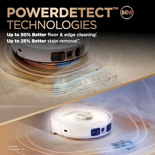 Shark PowerDetect 2-in-1 Robot Vacuum & Mop, White, AV2800ZE | 5 PowerDetect Technologies, NeverStuck, NeverTouch Pro Base (Self-Empty 60-Day, Refill, Pad Wash/Dry), 360° LiDAR + 3D Sensor - 3