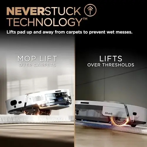 Shark PowerDetect 2-in-1 Robot Vacuum & Mop, White, AV2800ZE | 5 PowerDetect Technologies, NeverStuck, NeverTouch Pro Base (Self-Empty 60-Day, Refill, Pad Wash/Dry), 360° LiDAR + 3D Sensor - 4
