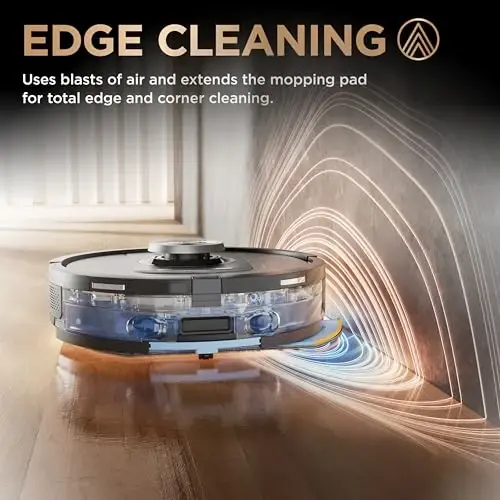 Shark PowerDetect NeverTouch Pro Robot Vacuum & Mop, Black,AV2800ZEBK | 5 PowerDetect Technologies, NeverStuck, NeverTouch Pro Base (Self-Empty 60-Day, Refill, Pad Wash/Dry), 360° LiDAR + 3D Sensor - 4