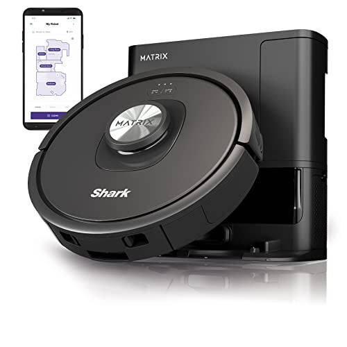 Shark RV2310AE Matrix Self-Emptying Robot Vacuum with Bagless, 45-Day Capacity, Self-Cleaning Brushroll for Pet Hair, No Spots Missed on Carpets & Hard Floors, Precision Home Mapping, Wi-Fi, Black - 1