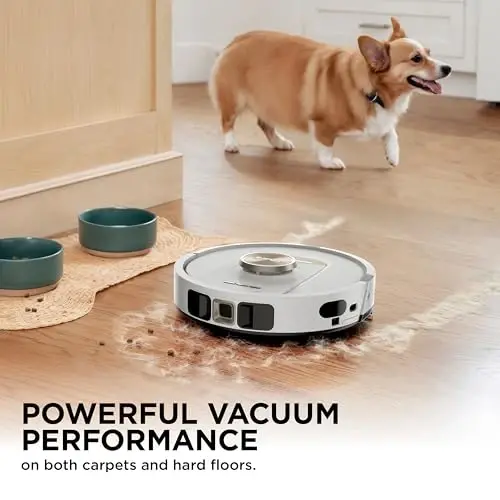 Shark Stratos Robot Vacuum & Mop Combo, 60-Day Self-Empty, White, AV2700ZE | LiDAR Mapping & AutoLift for Carpet & Hard Floors, HEPA, Sonic Mopping, Edge & Object Detection, Self-Refill & Self-Clean - Shark (1)