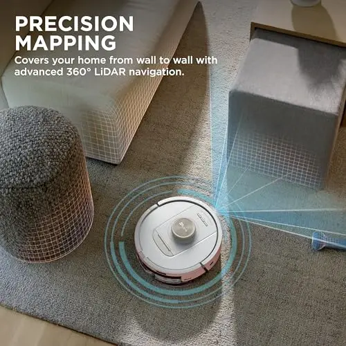 Shark Stratos Robot Vacuum & Mop Combo, 60-Day Self-Empty, White, AV2700ZE | LiDAR Mapping & AutoLift for Carpet & Hard Floors, HEPA, Sonic Mopping, Edge & Object Detection, Self-Refill & Self-Clean - 4