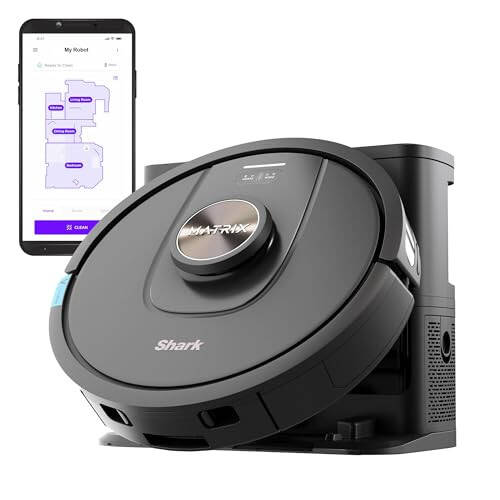 Shark UR2360S Ultra Robot Vacuum, Matrix Clean, Precision Mapping, 30 kunlik HEPA torbasiz o'zini tozalovchi taglik, uy hayvonlar uchun o'zini tozalovchi fırça, WiFi, qora (yangilangan) - 1