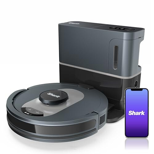 Shark UR2500SR AI Ultra Robot Vacuum, with Ultra Clean, Home Mapping, 30-Day Capacity Bagless Self Empty Base, Perfect for Pet Hair, WiFi, Compatible with Alexa, Black/Silver (Renewed) - Shark