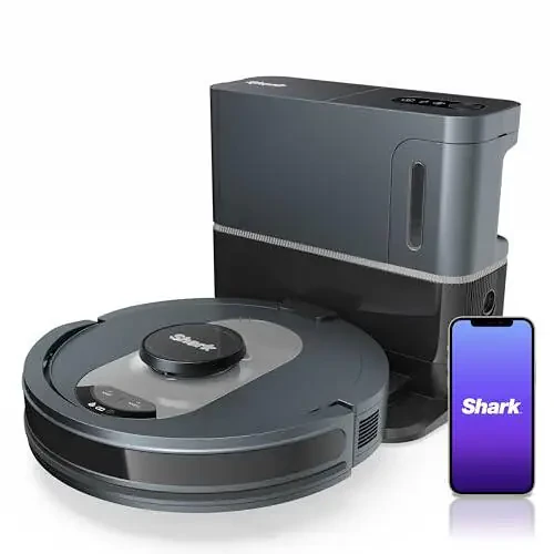 Shark UR2500SR AI Ultra Robot Vacuum, with Ultra Clean, Home Mapping, 30-Day Capacity Bagless Self Empty Base, Perfect for Pet Hair, WiFi, Compatible with Alexa, Black/Silver (Renewed) - 1