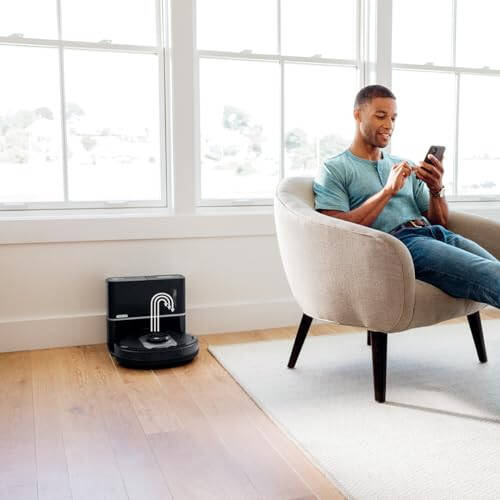 Shark UR2500SR AI Ultra Robot Vacuum, with Ultra Clean, Home Mapping, 30-Day Capacity Bagless Self Empty Base, Perfect for Pet Hair, WiFi, Compatible with Alexa, Black/Silver (Renewed) - 2
