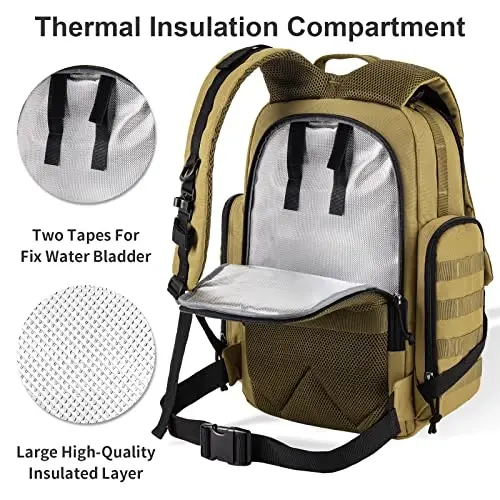 SHARKMOUTH Diaper Bag Backpack for Dad and Mom, Military Molle diaper Pack with Insulated Bottle Holders and Wipe Pocket - 3