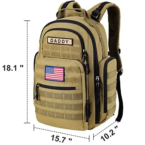 SHARKMOUTH Diaper Bag Backpack for Dad and Mom, Military Molle diaper Pack with Insulated Bottle Holders and Wipe Pocket - 4