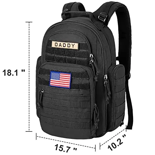 SHARKMOUTH Diaper Bag Backpack for Dad and Mom, Military Molle diaper Pack with Insulated Bottle Holders and Wipe Pocket - 5