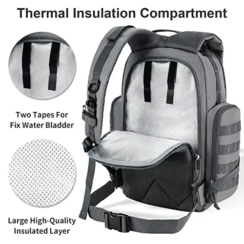 SHARKMOUTH Diaper Bag Backpack for Dad and Mom, Military Molle diaper Pack with Insulated Bottle Holders and Wipe Pocket - 3