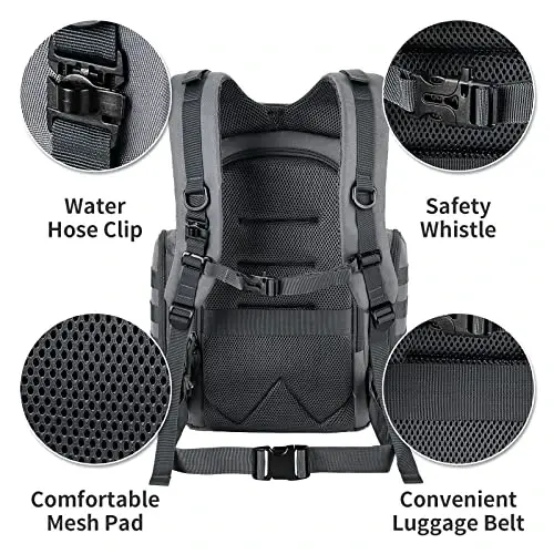 SHARKMOUTH Diaper Bag Backpack for Dad and Mom, Military Molle diaper Pack with Insulated Bottle Holders and Wipe Pocket - 5