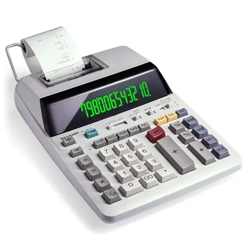 Sharp EL-1801V Ink Printing Calculator, Fluorescent Display, AC, Off-White - 1