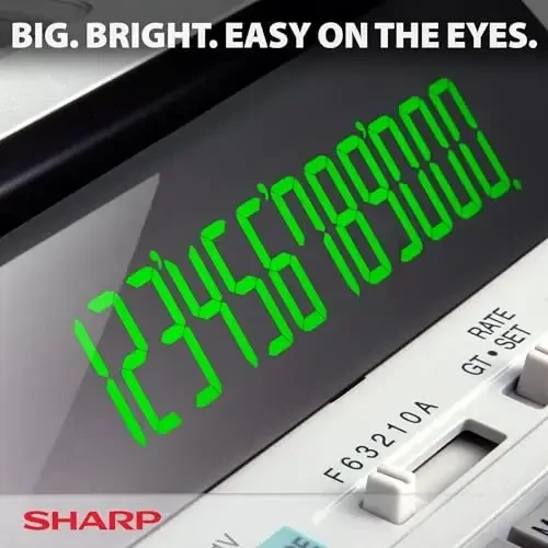 Sharp EL-1801V Ink Printing Calculator, 12-Digit LCD, AC Powered, Off-White, Ideal for Business & Office Use, Easy-to-Read Display & Durable Design - 3