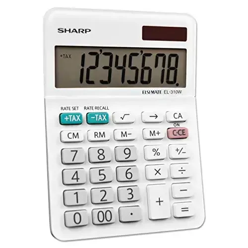 Sharp EL-310WB Calculator, White 3.125, 3.38 x 4.75 x 1.0 inches - 2