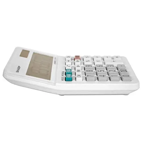 Sharp EL-310WB Calculator, White 3.125, 3.38 x 4.75 x 1.0 inches - 3