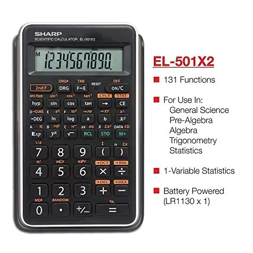 Sharp EL-501XBWH Scientific Calculator 5 Pack - 3