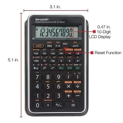 Sharp EL-501XBWH Научный калькулятор, 5 шт. - 5