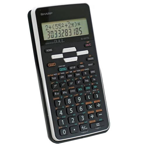 Sharp EL-531TGBBW 12-Digit Scientific/Engineering Calculator with Protective Hard Cover, Battery and Solar Hybrid Powered LCD Display, Great for Students and Professionals, Black,Black and White - 3