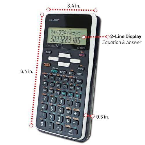 Sharp EL-531TGBBW 12-Digit Scientific/Engineering Calculator with Protective Hard Cover, Battery and Solar Hybrid Powered LCD Display, Great for Students and Professionals, Black,Black and White - 5