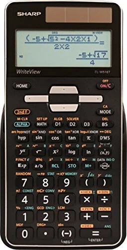 Sharp EL-W516TBSL Advanced Scientific Calculator with WriteView™ 4 Line Display & Solar Power - Sharp