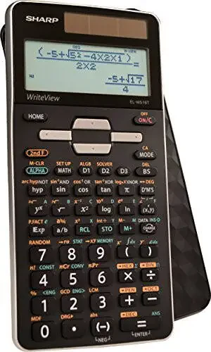 Sharp EL-W516TBSL 16-Digit Advanced Scientific Calculator with WriteView 4 Line Display, Battery and Solar Hybrid Powered LCD Display, Black & White, Black and Silver, Model Number: ELW516TBSL, Large - 2