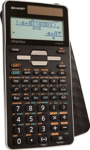 Sharp EL-W516TBSL 16 xonali fan ilg'iyoyt ilmiy kalkulyator WriteView 4 qatorli displey, batareya va quyosh bilan quvvatlanadigan LCD displey, oq-qora, qora va kumush, Model raqami: ELW516TBSL, Katta - 2