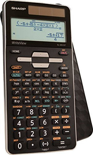 Sharp EL-W516TBSL 16 xonali fan ilg'iyoyt ilmiy kalkulyator WriteView 4 qatorli displey, batareya va quyosh bilan quvvatlanadigan LCD displey, oq-qora, qora va kumush, Model raqami: ELW516TBSL, Katta - 2