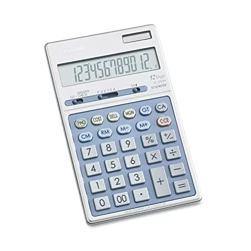 Sharp EL339HB Semi-Desk Executive Metal Top 12-Digit Calculator - 1