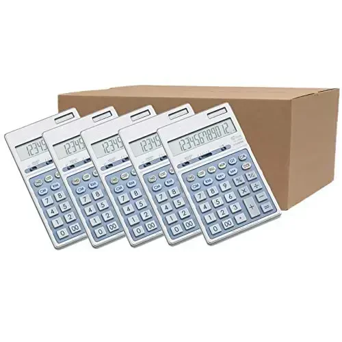 Sharp EL339HB Semi-Desk Executive Metal Top 12-Digit/Carton of 5 Calculators - 1