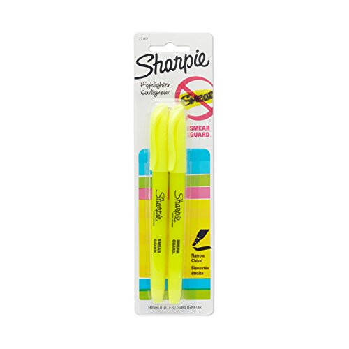 SHARPIE Accent Cep Boyutu Vurgulayıcılar, 2 Floresan Sarı Vurgulayıcı (27162PP) - 1