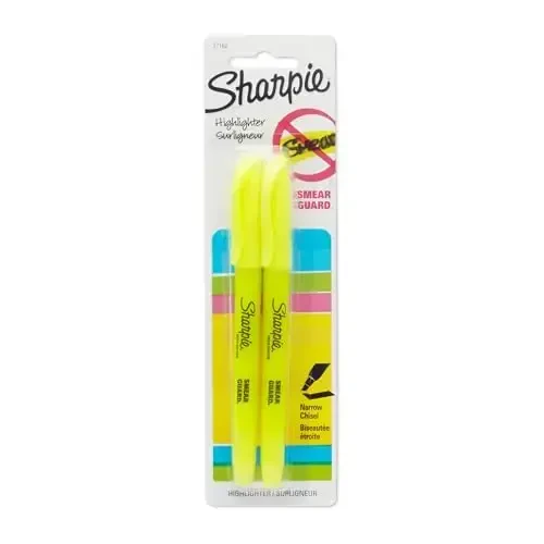 SHARPIE Accent ko'chma uslubidagi qalamtiralar, 2 ta sari rangdagi qalamtir (27162PP) - 1