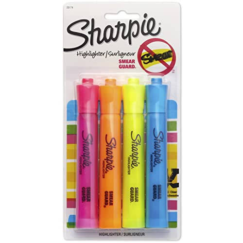 SHARPIE Accent Tank-Style Highlighters, 4 Colored Highlighters (25174PP) - 1