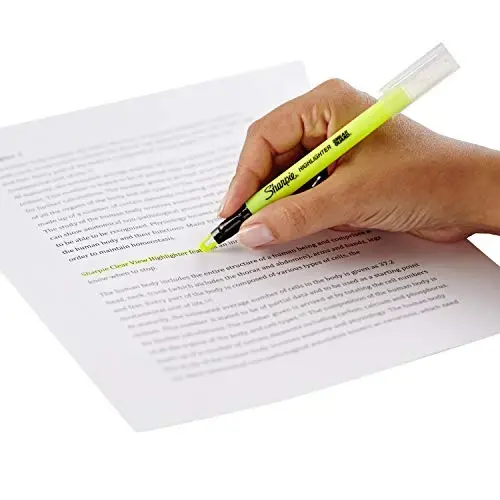 SHARPIE Clear View Highlighter Stick, Yellow, 3/Pack (1950745) (Pack of 2) - 5