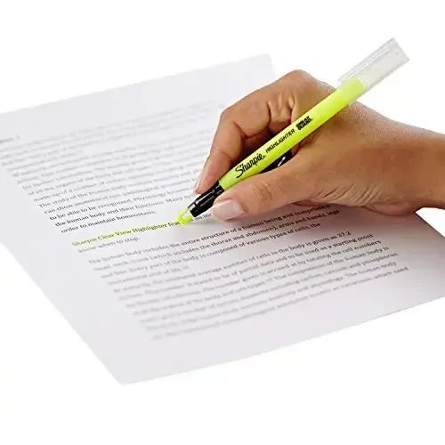 SHARPIE Clear View Highlighter Stick, Yellow, 3/Pack (1950745) (Pack of 2) - 5